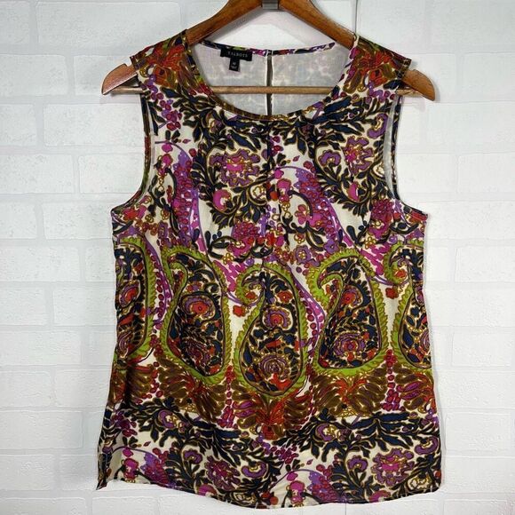 Talbots Womens Blouse size 10 Paisley Artsy Print - Picture 4 of 9